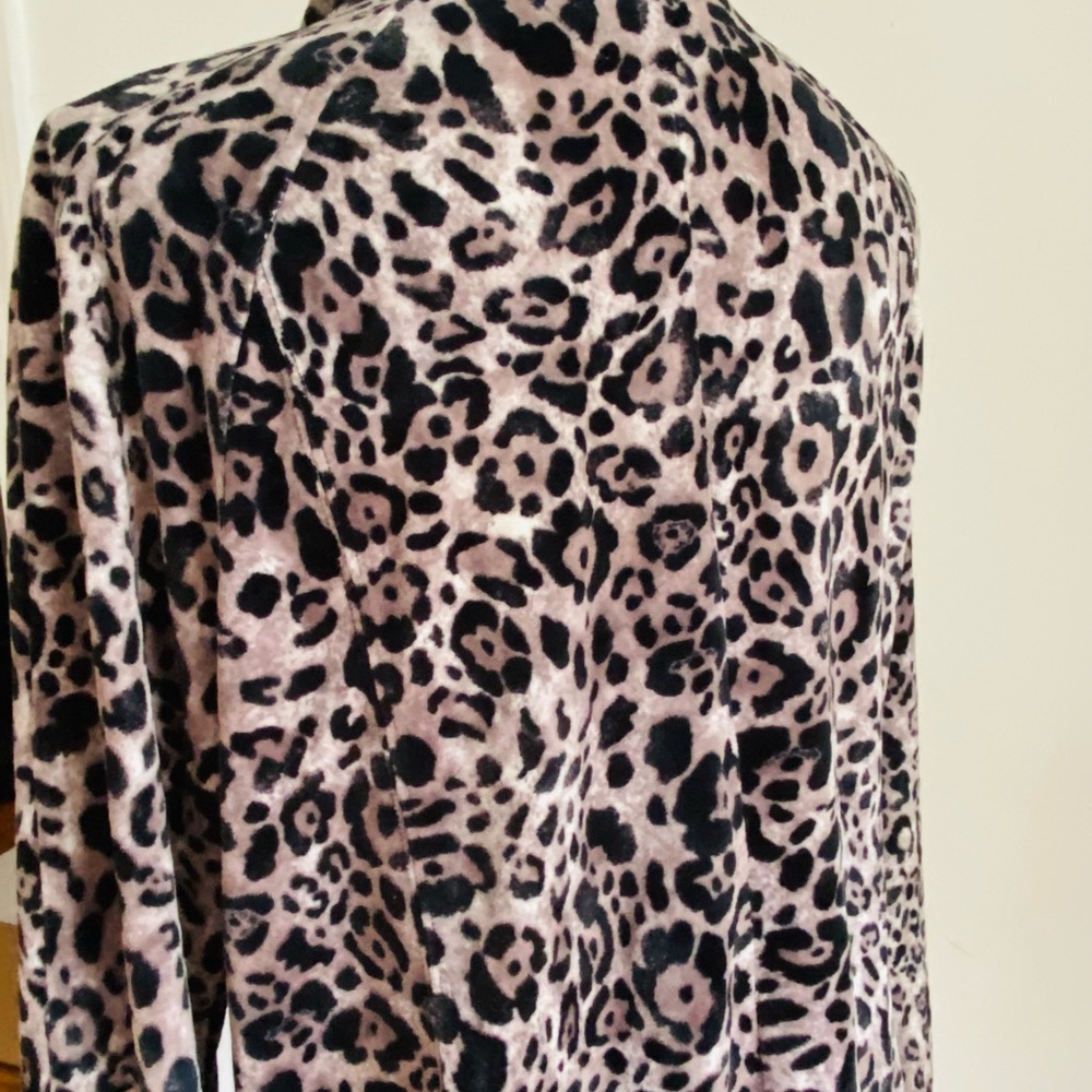 Jones NY Sport Women's Animal Print (Leopard) 100% Cotton Zip Jacket Size Medium - Picture 10 of 16